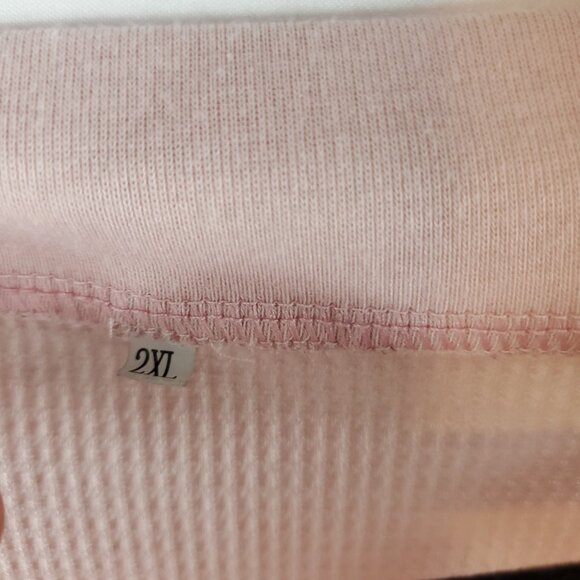 Womens Light Pink Lng Slv Wide V Neck Thermal Insulation Sweater Sz 2XL - Picture 7 of 10